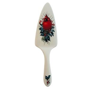 LENOX Winter Greetings Ceramic Pie Cake Server 11” Christmas Catherine McClung